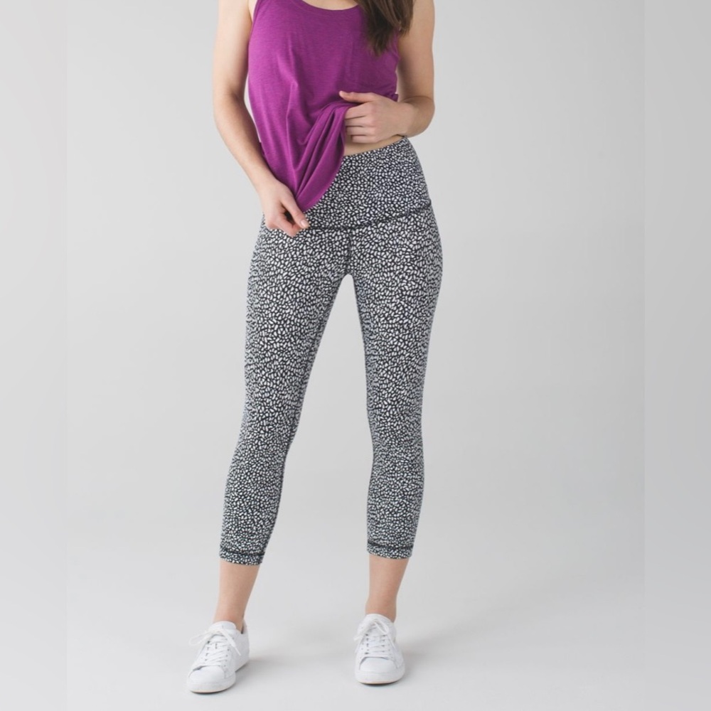 Lululemon Wunder Under Crop - Miss Mosaic Black